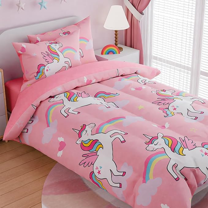 SANDJEST Unicorns Bedding Twin Set - Image 3