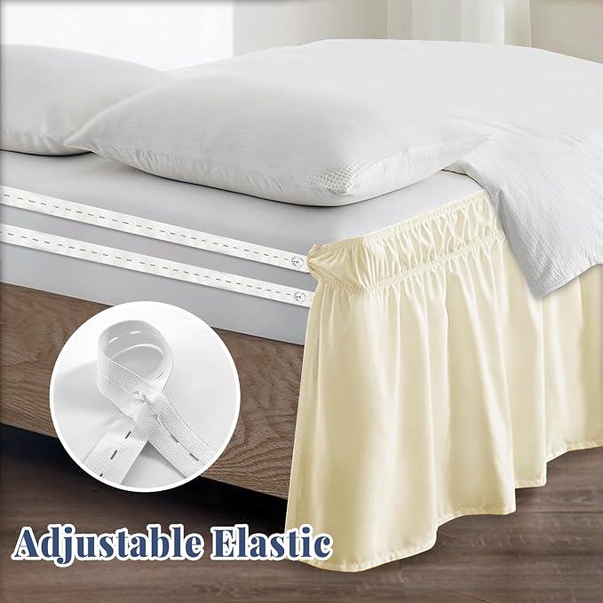 Full Bed Skirt, Elastic Wrap Around Bed Skirt Full Size, Bed Skirts - Image 4