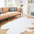 White Faux Rabbit Shaggy Fur Rug 4x6 Area Rugs by ORINOVA