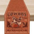 Western Cowboy Table Runner, Rustic Country Cowboy American Wild West Riding by Unknown
