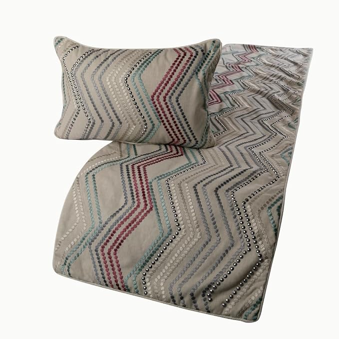 The HomeCentric King Queen Twin Beige Linen Bed Runner & Decorative Throw by TheHomeCentric