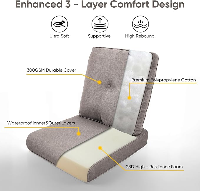 9-Piece Outdoor Patio Cushion Set - Image 7