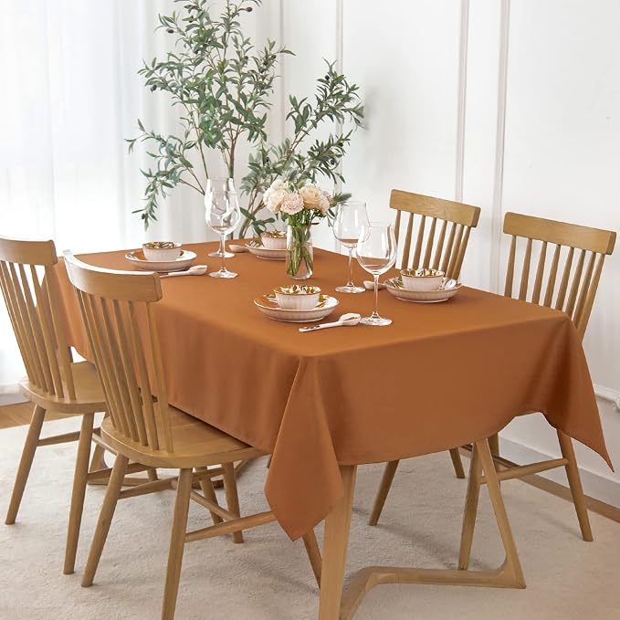maxmill Slubby Textured Harvest Tablecloth Water Resistant Wrinkle Free by maxmill
