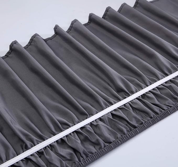 MEILA Wrap Around Bed Skirt Three Fabric Sides Elastic Dust Ruffled 24 Inch - Image 5