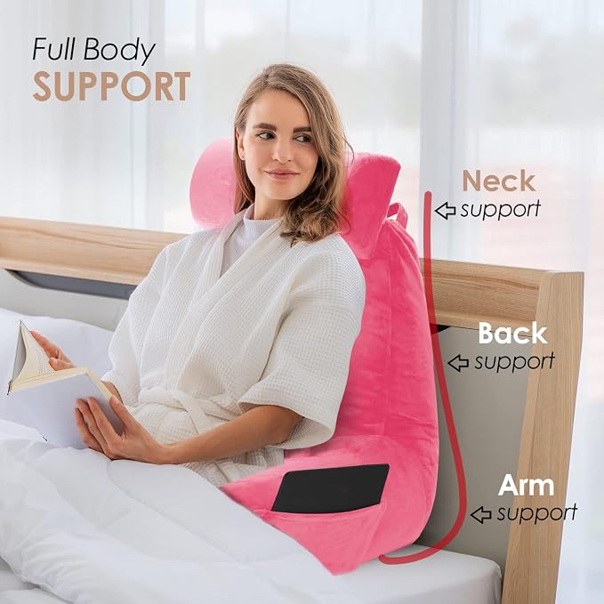 Nestl Reading Pillow with Shredded Memory Foam Includes 2 Neck and Lumber - Image 7