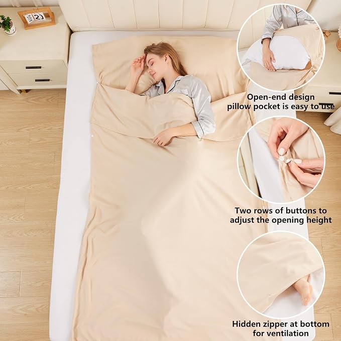 Sleeping Bag Liner Camping Adult Sleep Sack Lightweight Travel Sheet - Image 4