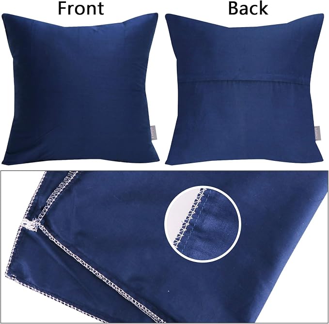 Thmyo 4-Pack 100% Cotton Comfortable Solid Decorative Throw Pillow Case Square - Image 6