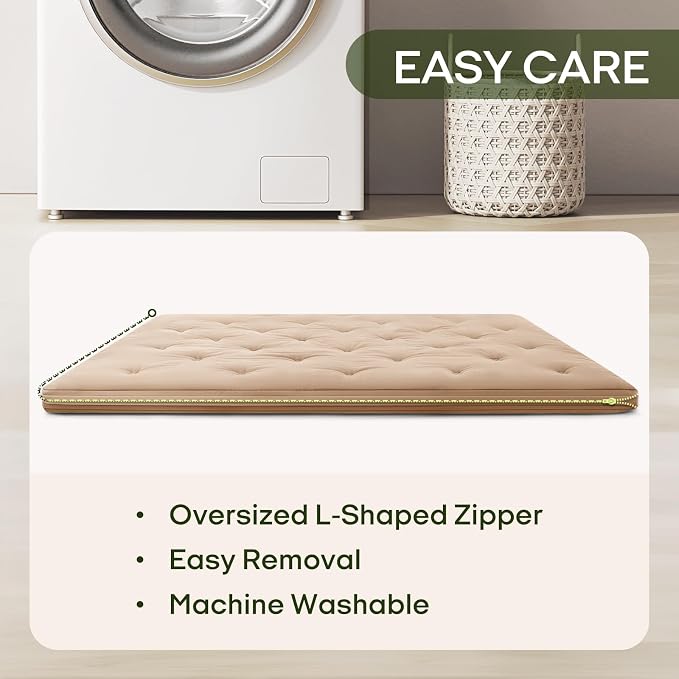 ZonLi Japanese Floor Futon Mattress Twin Size 75"x 39", 100% Cotton Cover 2.5'' - Image 7