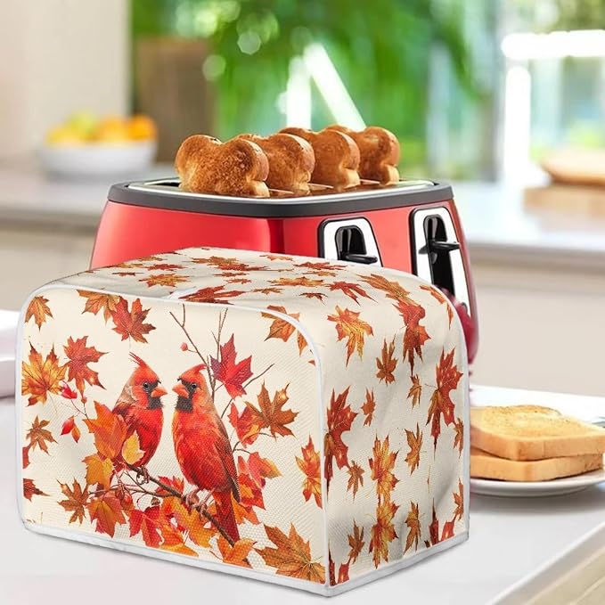 Cardinal Printed 4 Slice Kitchen Machine Covers, Maple Leaves Print Toaster - Image 3