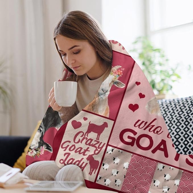 Goat Blanket Just A Girl Who Loves Goats Sheep Lamb Print Throw Blankets - Image 5