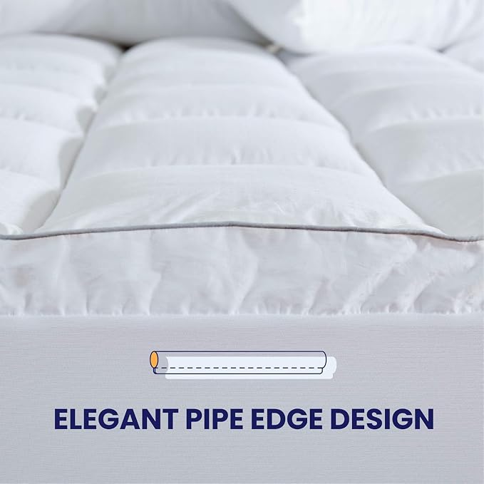 SLEEP ZONE King Size Cotton Mattress Pad, Super Soft Pillow Top Mattress Topper - Image 4