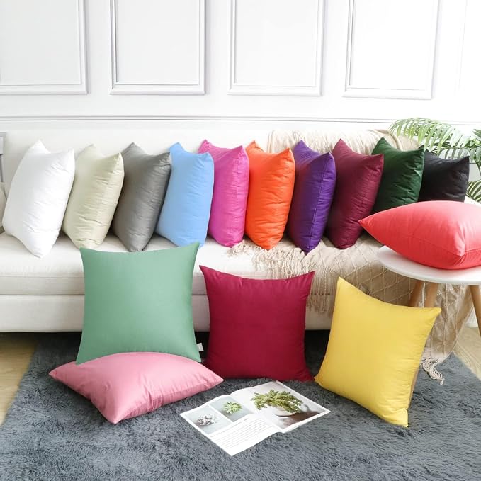 Thmyo 4-Pack 100% Cotton Comfortable Solid Decorative Throw Pillow Case - Image 4