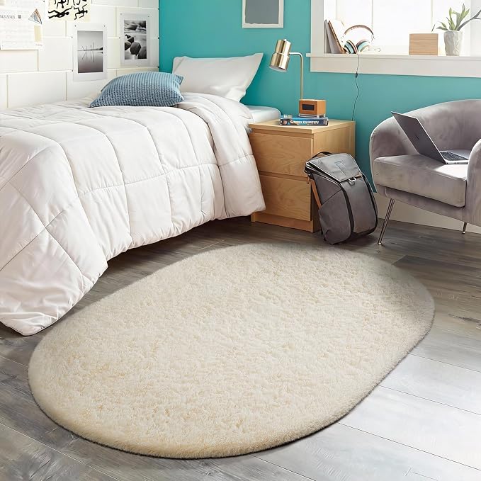 Ophanie 3x5 Oval Rug, Bedside Preppy Dorm Area Rug, College Essentials Non Slip - Image 6