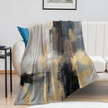 Fashion Gradient Blanket, Modern Abstract Baroque Glod Grey Painting Strokes by Unknown