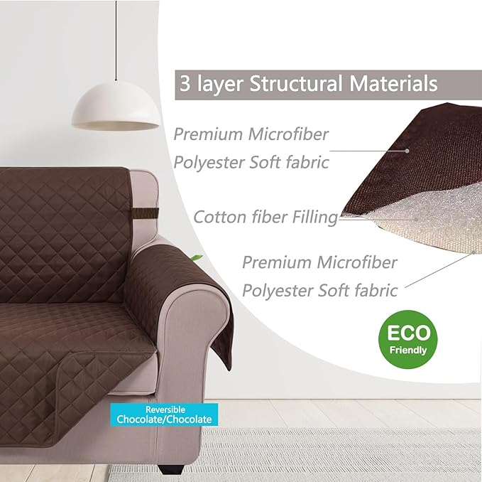 U-NICE HOME Loveseat Sofa Cover Reversible Couch Cover - Image 4