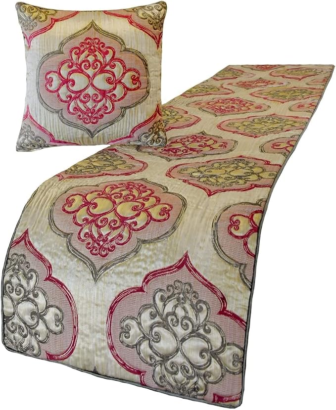 The HomeCentric King/Queen/Twin Pink Decorative Full 68"x18" Bed Runner by TheHomeCentric