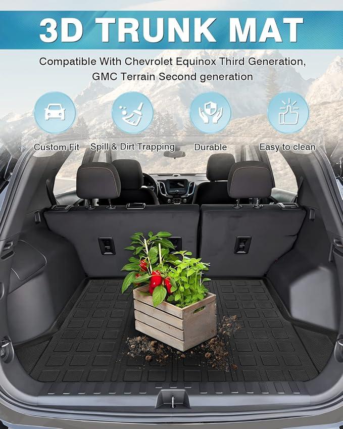 Mixsuper Cargo Liner for Chevrolet Equinox/GMC Terrain 2018-2024, Trunk Mat All - Image 2