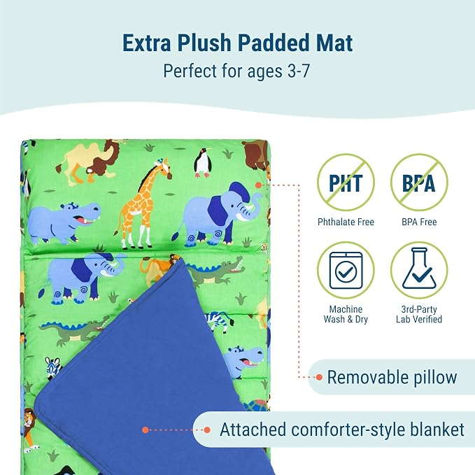 Wildkin Kids Original Nap Mat – Cozy Kids Sleep Mat - Image 3