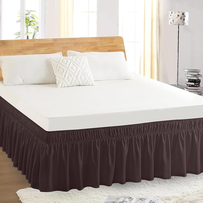 King Bed Skirt, Elastic Wrap Around Bed Skirt King Size, Bed Skirts - Image 5