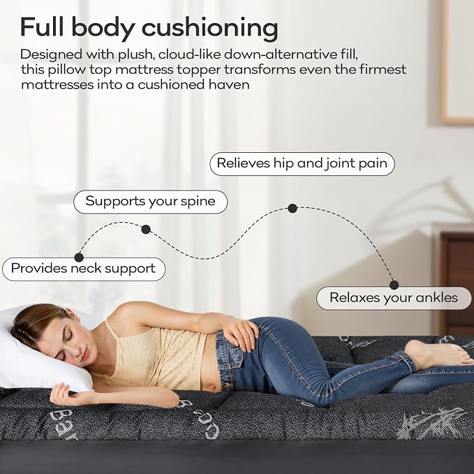 OLANLY King Mattress Topper – Viscose Made from Bamboo, Cooling Soft King - Image 5