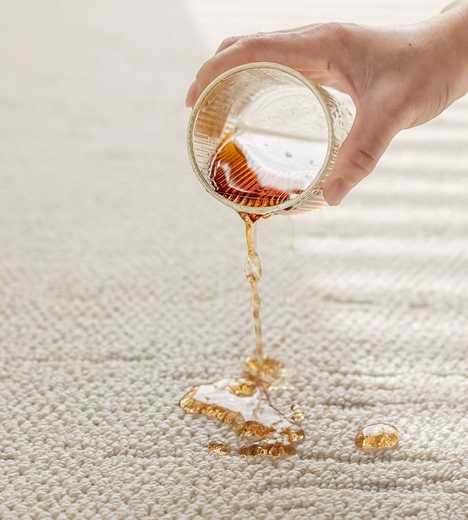 jxgzyy Beige Area Rug 5x7, 0.36'' Thick Low Pile Textured Rug, Modern Aesthetic - Image 3
