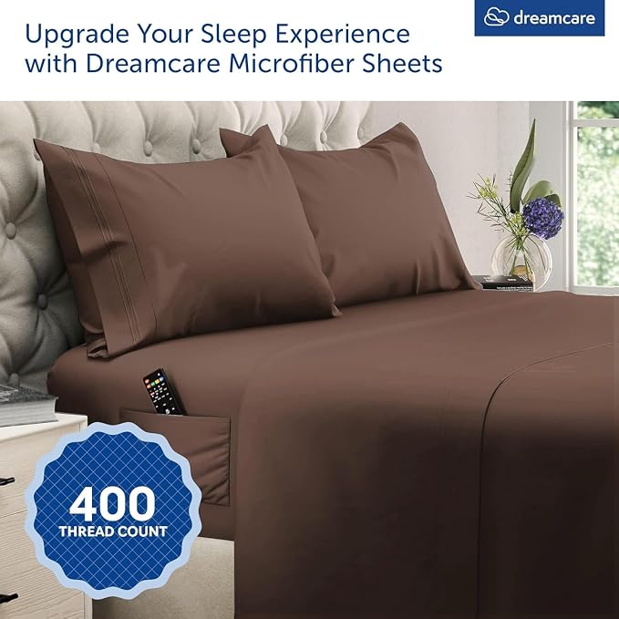 DREAMCARE King Size Sheets Set – 4 pcs Cooling Sheets – up to 21” Deep Pocket - Image 2