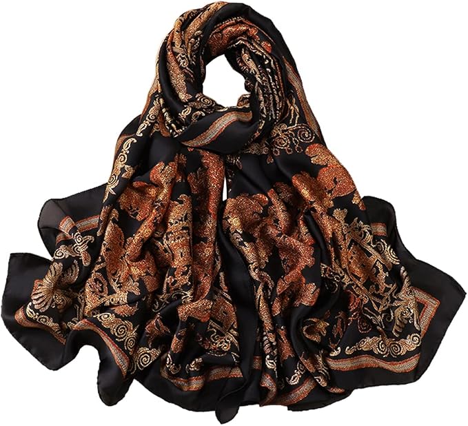 Fashion Scarves Scarf 100% Silk Feeling Scarf Silk Like Scarves Long by Myneiyi