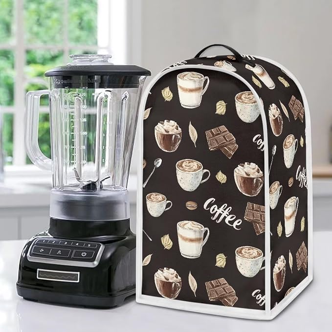 Coffee Chocolate Print Blender Dust Cover, Stand Mixer or Coffee Maker - Image 5