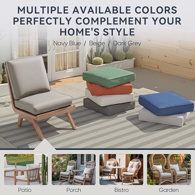 Outdoor Rattan Chair Cushions 2 Packs - Image 7