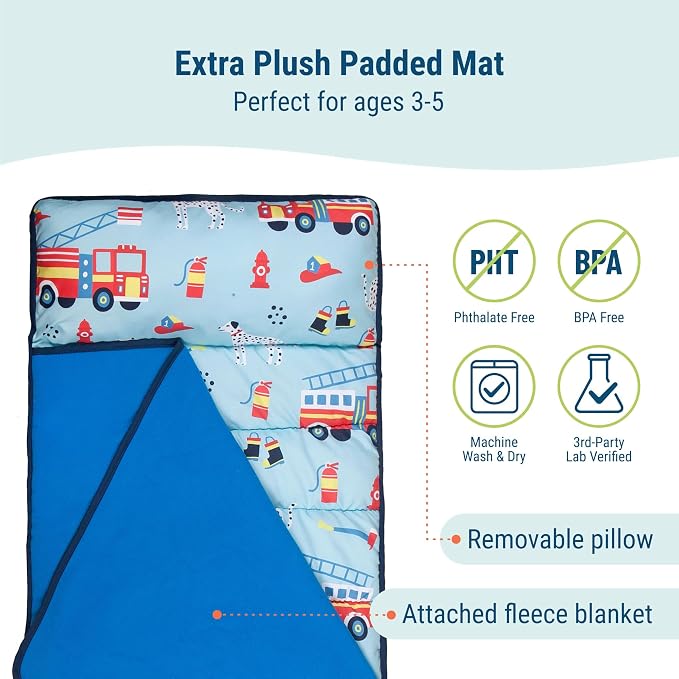 Wildkin 43-inch Kids Nap Mat – Soft Microfiber Toddler Sleeping Mat - Image 2