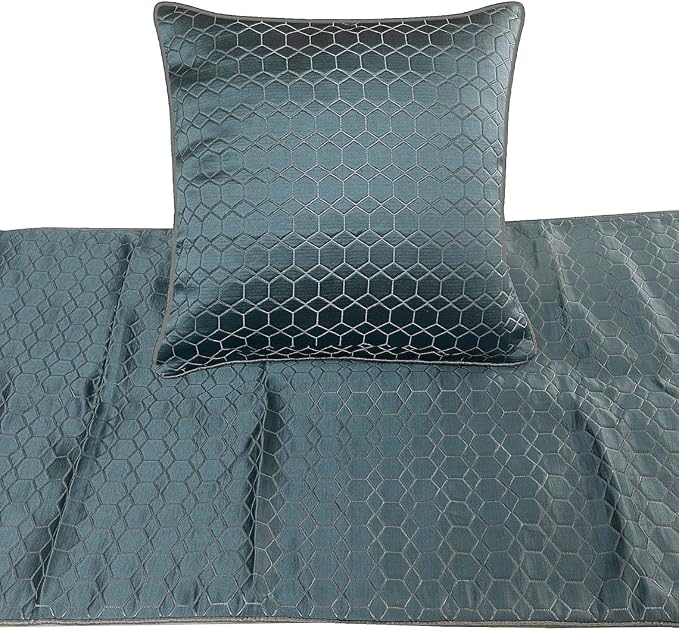The HomeCentric King Queen Twin Blue Decorative CA King 86"x18" Bed Runner - Image 2