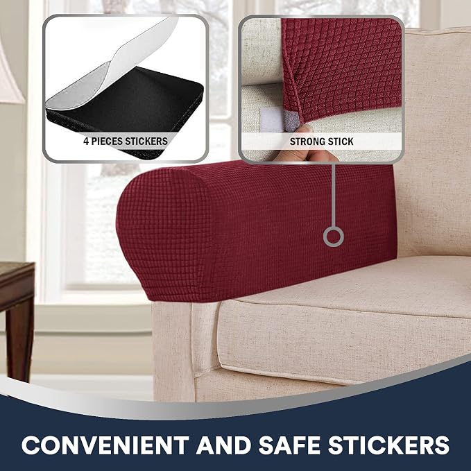 Stretch Sofa Arm Covers Spandex Jacquard Anti-Slip Couch Arm Covers - Image 5