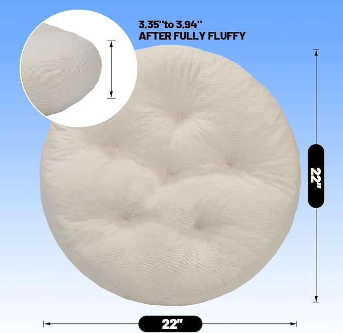 Meditation Floor Pillow Set of 2, Round Large Pillows Seating - Image 2