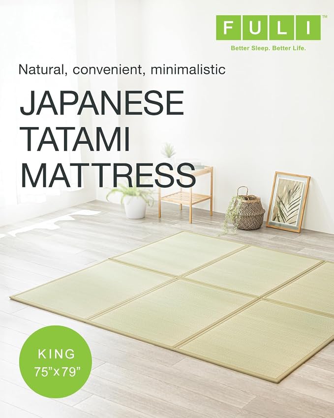 FULI Japanese Tatami Mattress, Tatami Rug, Igusa Mat Foldable, Made in Japan - Image 3