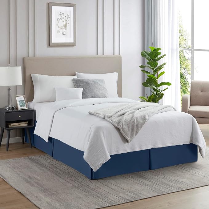 Nestl Navy Blue Twin XL Bed Skirt - Image 4