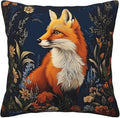 William Morris Abstract Vintage Floral Fox Design 18x18 inches Throw Pillow by Unknown