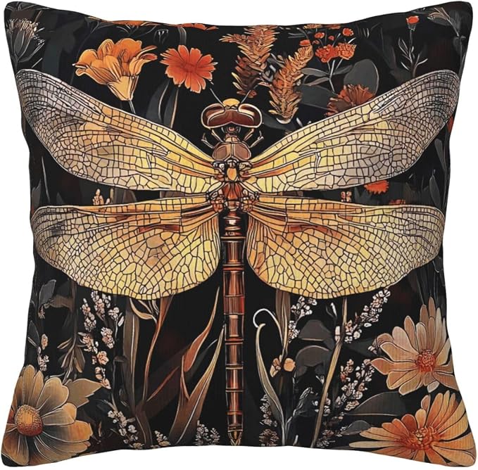 William Morris Abstract Vintage Floral Dragonfly Design 18x18 inches Throw by Unknown