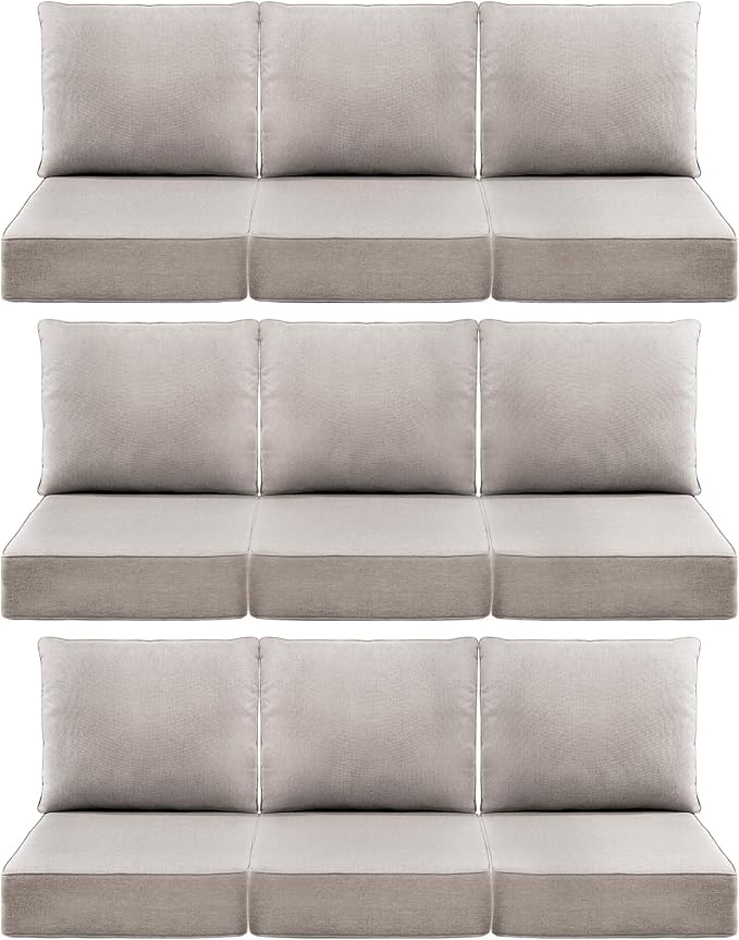 Luxury 6" Outdoor Cushions for Patio Furniture, Fade Resistant Couch Chair by Pugire