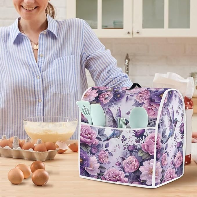 Hummingbird Stand Mixer Cover 4.5-5 Quart Floral Print Kitchen Appliance Covers - Image 2