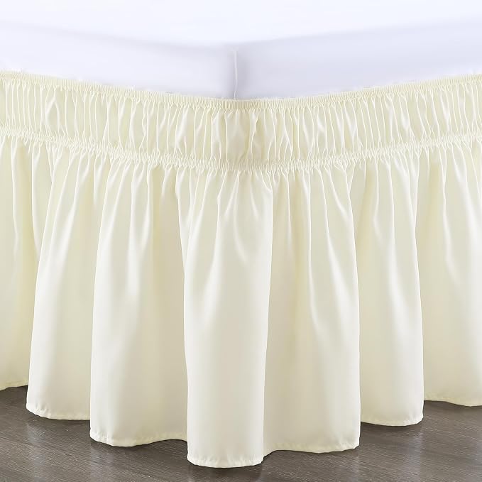 RIMELA Bed Skirt Queen Size 12 Inch Drop, Wrap Around Elastic Bedskirt Solid - Image 9