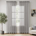 MIULEE Grey Sheer Curtains 84 Inches Long 2 Panels, Light Filtering Voile Drapes by MIULEE