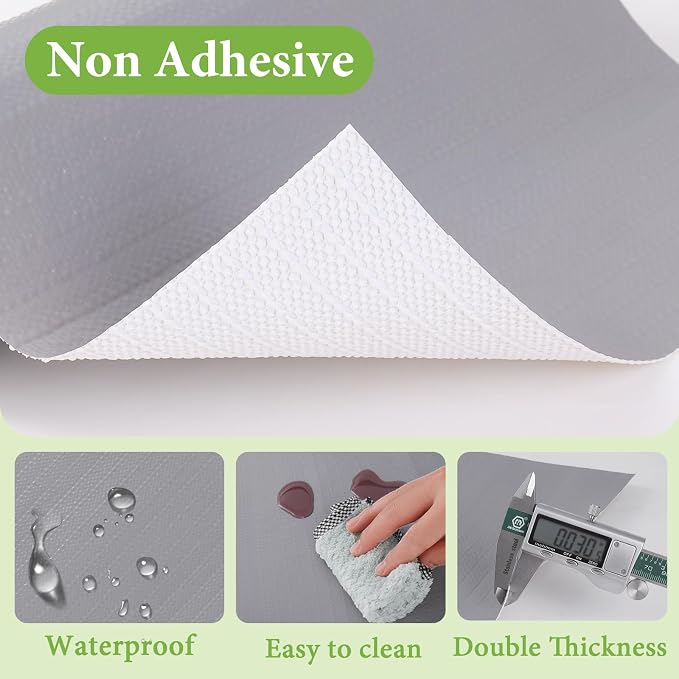 Shelf Liners for Kitchen Cabinets 12in x 10FT Non Adhesive Drawer Liner Grey - Image 6