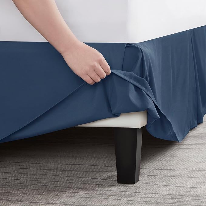 Nestl Navy Blue Twin XL Bed Skirt - Image 5