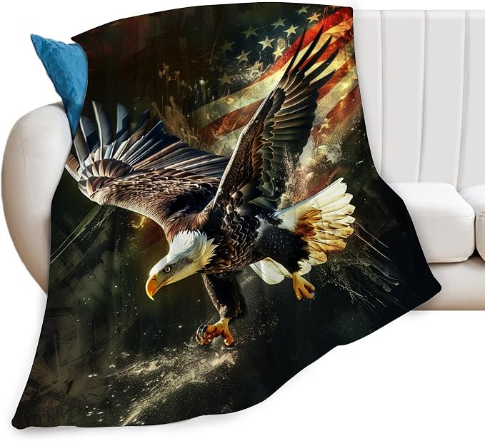 American Eagle Bald Eagle Throw Blanket and Decor by citari