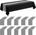 10 Pack Checkered Table Runner Polyester Table Decor Classic Black and White by REWOMC