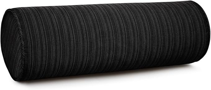 Sherry Kline Island Breeze Indoor/Outdoor Corded Neck Bolster Black 6"x 18" Set by SherryKline