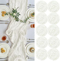 IVAPUPU 10 Pcs Cheesecloth Table Runner - 10ft Ivory White Boho Gauze Cheese by IVAPUPU