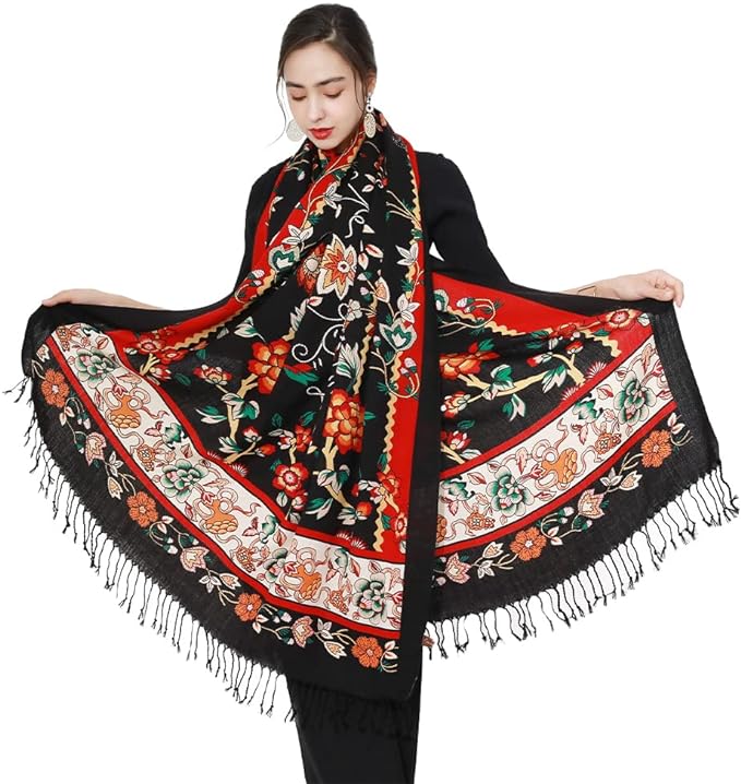 DANA XU 100% Merino Wool Pashmina Shawl by DANAXU
