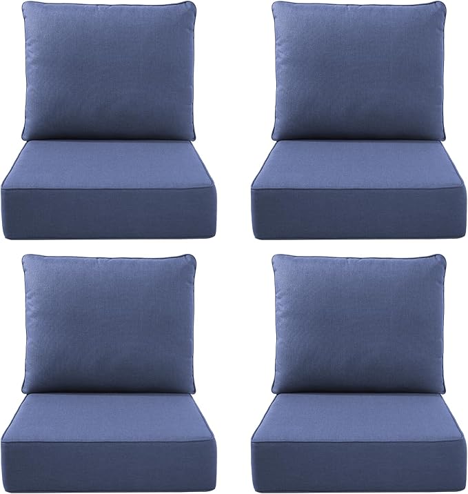 Luxury Outdoor Seat Cushion Set-22 x 24 x 6 Inch Outdoor Chair Cushions by NatureComfyOutdoorFurniture