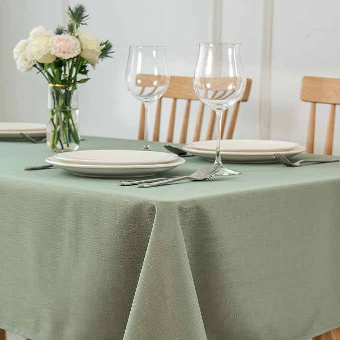 maxmill Square Tablecloth Water Resistance Antiwrinkle Spill Proof Linen by maxmill